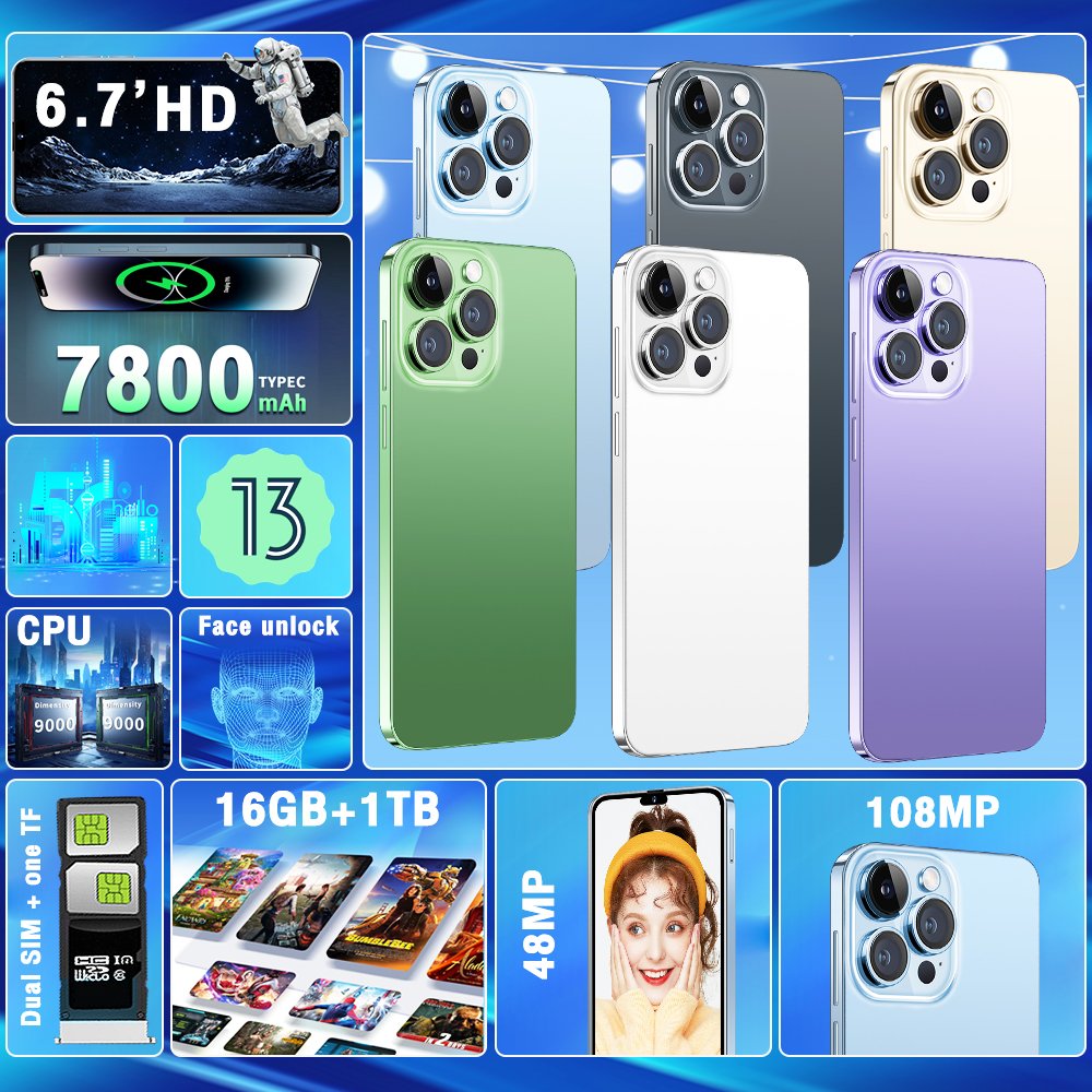 2023 Wholesale 15 pro max 10-core 5g let version cellphones mobile phones